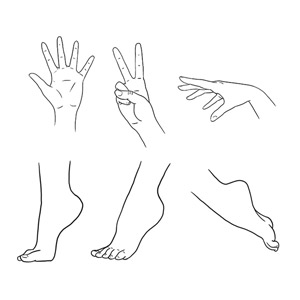 how to draw hands and feet