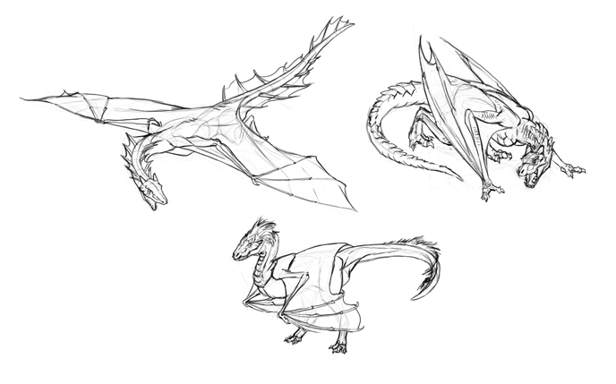 how to draw a dragon tail