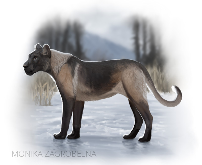 digital painting of a big cat final result