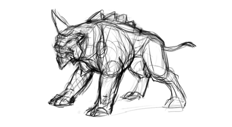 shadowbeast first sketch