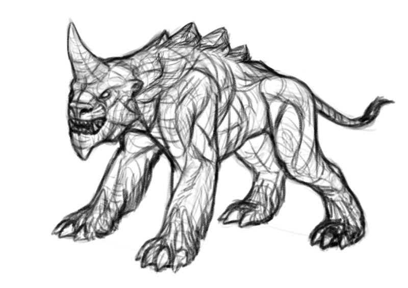 shadowbeast line art