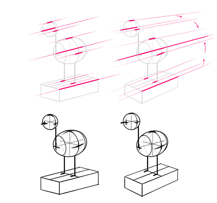 how to draw complex shapes in 2 point perspective