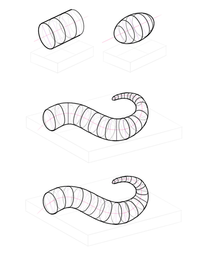 how to outline 3d shape