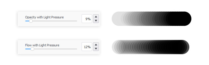 opacity vs flow difference brush