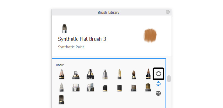 brush menu in sketchbook