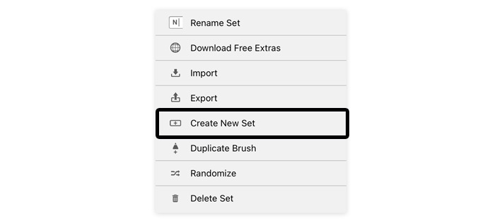 create new brush set sketchbook mobile