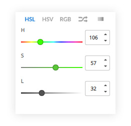 hsl sliders