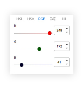 rgb color sliders