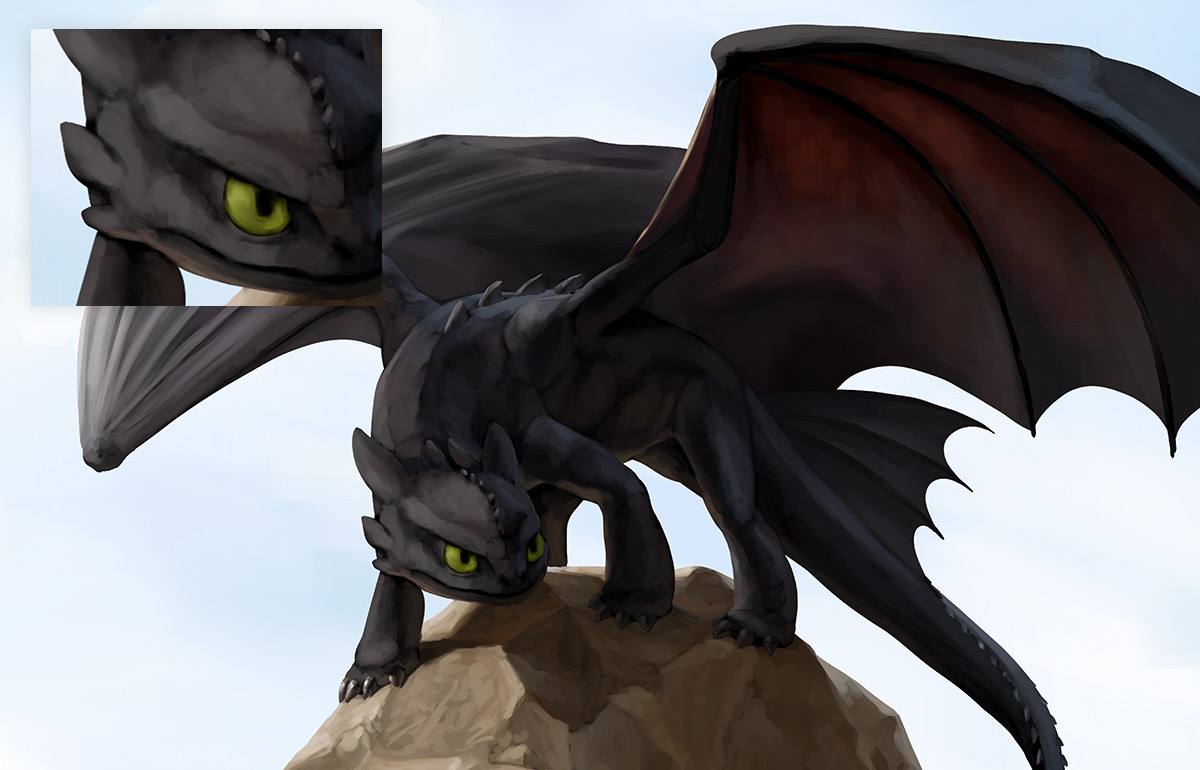 simple dragon commission black