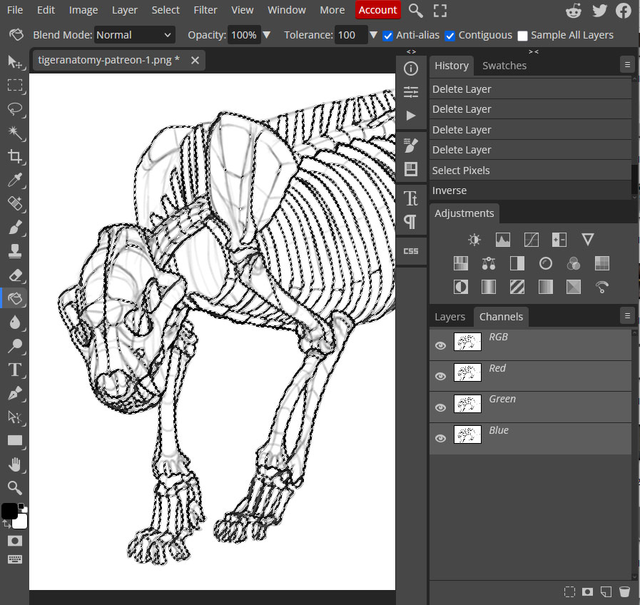 invert the selection